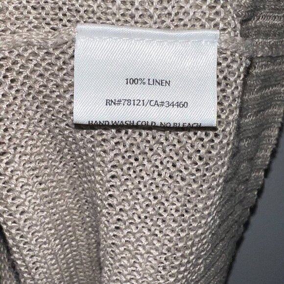 Eileen Fisher 100% Linen Knit Sweater Vest Tan Size M - Picture 4 of 5